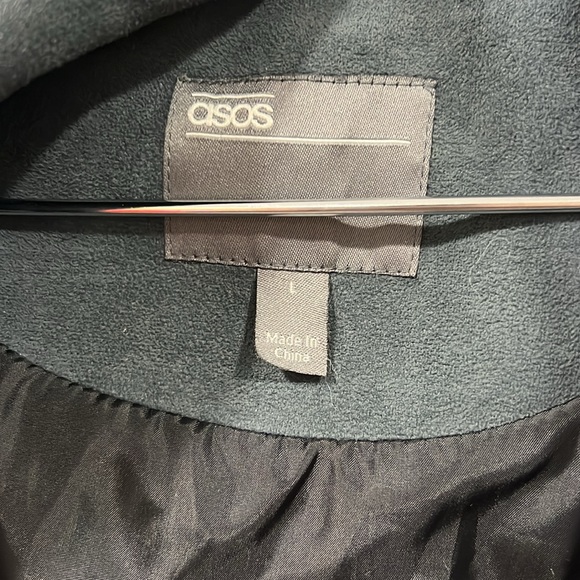 ASOS faux suede leather motor jacket short men’s large gray - Picture 2 of 7